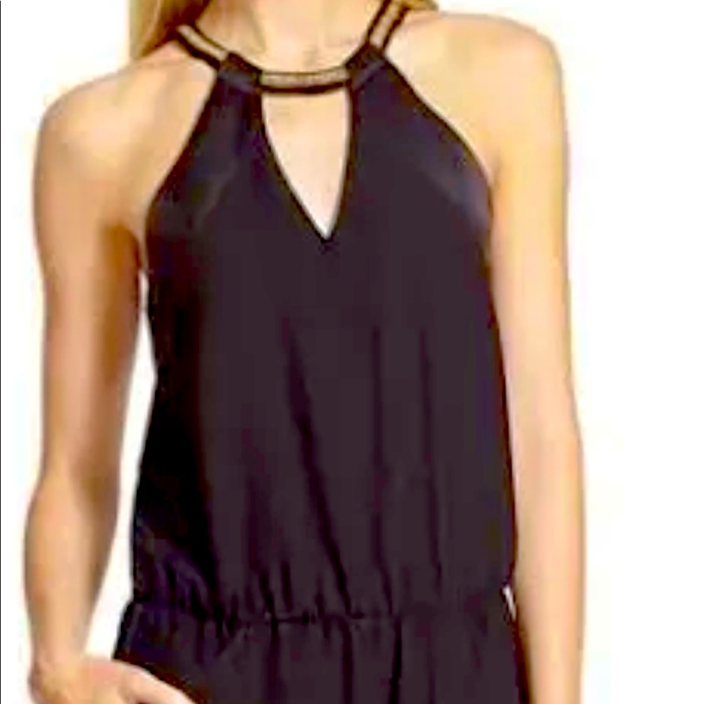 Parker Black Jumpsuit, Silk And Gold Chain Neck Trim Size M
Excellent condition